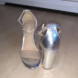 Silver high heels
